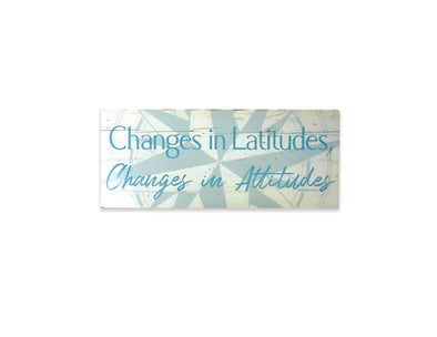 Changes in Latitude Wood Sign